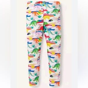 Mini Boden Girls Fun Leggings Ivory Dinosaur Sunset Age 6- 7Y NWT